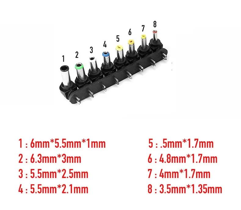 8pcs Universal DC Power Supply Charger Adapter Tips Jack Plug Connector Converter for Laptop Notebook PC