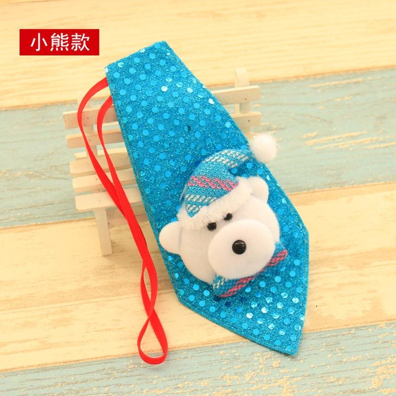 Рождество Новый год Галстук Вечеринка Украшение Мальчик Творческий Рождественский галстук-бабочка Корейский Детский праздник Танец синий