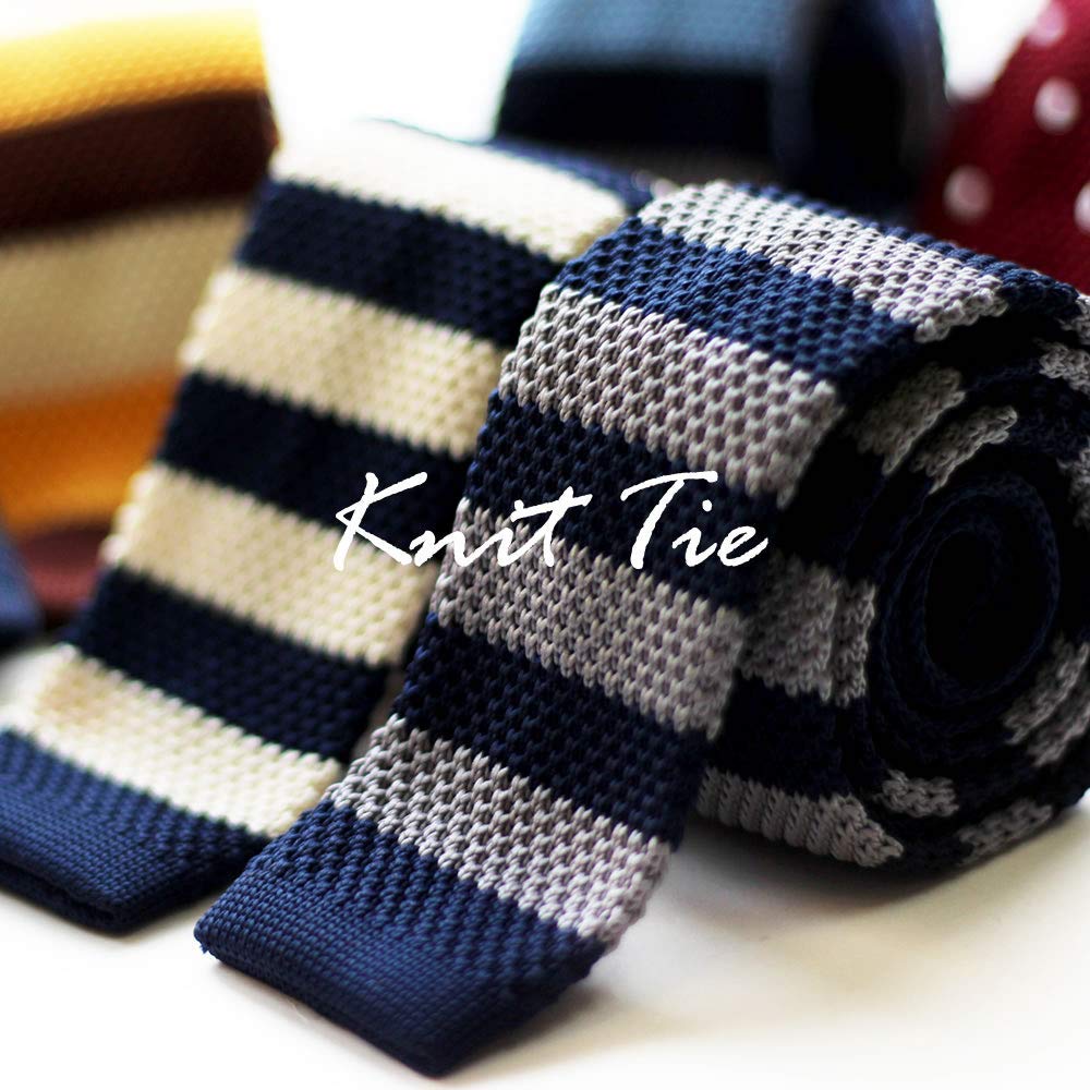 (Atelier 365) atelier365 Knit Tie, Solid Color, Checkered, Formal, Stylish, Men's Gift, Knit Tie  oth-ux-ne-1673-ats-1-nt-d