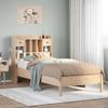 Vidaxl Bed With Shelf, Without Mattress, 75X190 Cm, Pine Wood