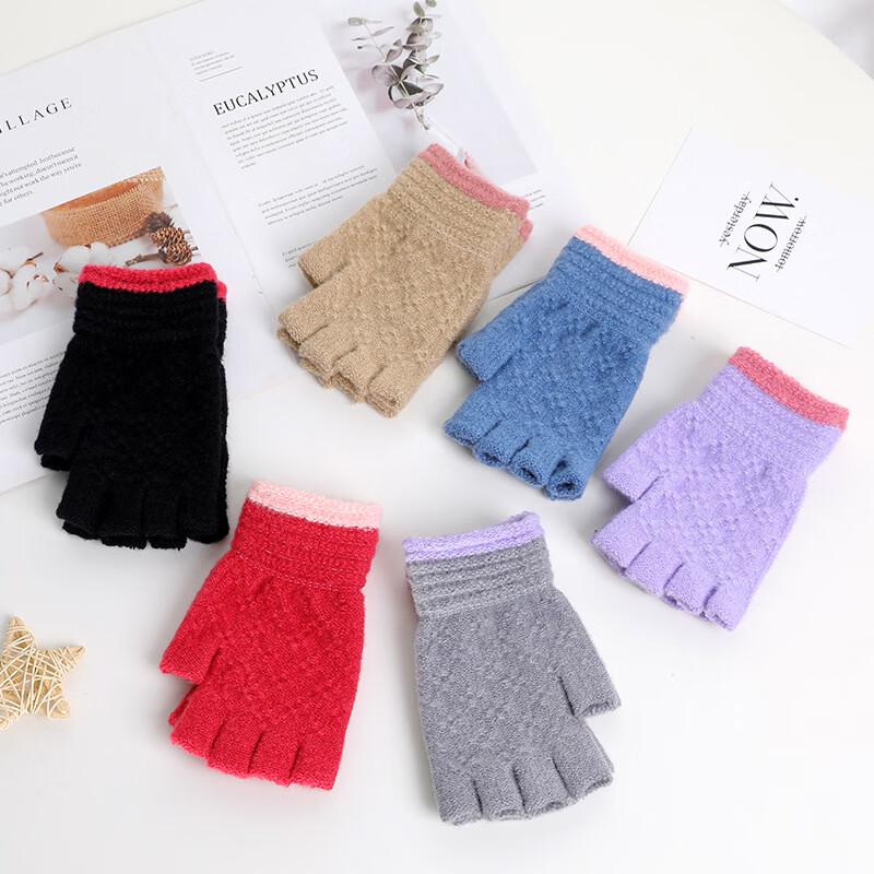 Kids  Half-Finger Fleece Winter Gloves