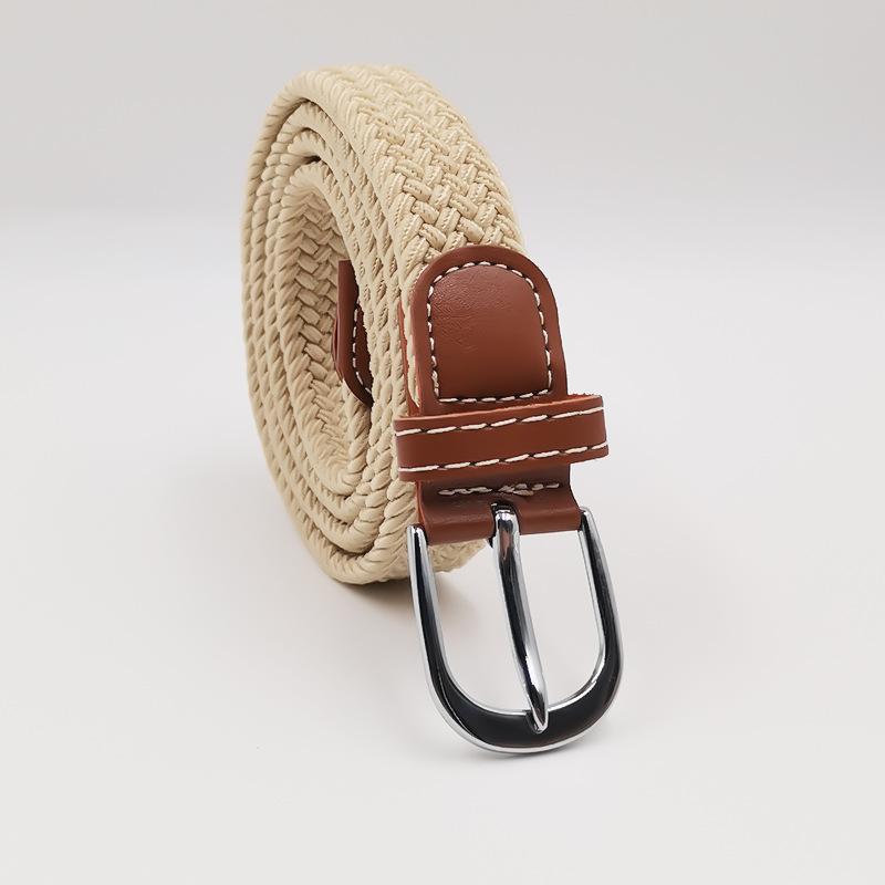 Men and Women Pin Buckle Canvas Belts, Thin Elastic Elastic Belts, Young Students Knitted Canvas Belts