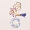 A-Z Letters Keychain Pendant Purple Butterfly Letter Keychain For Girls Women Exquisite Backpack Decoration Accessories Gifts