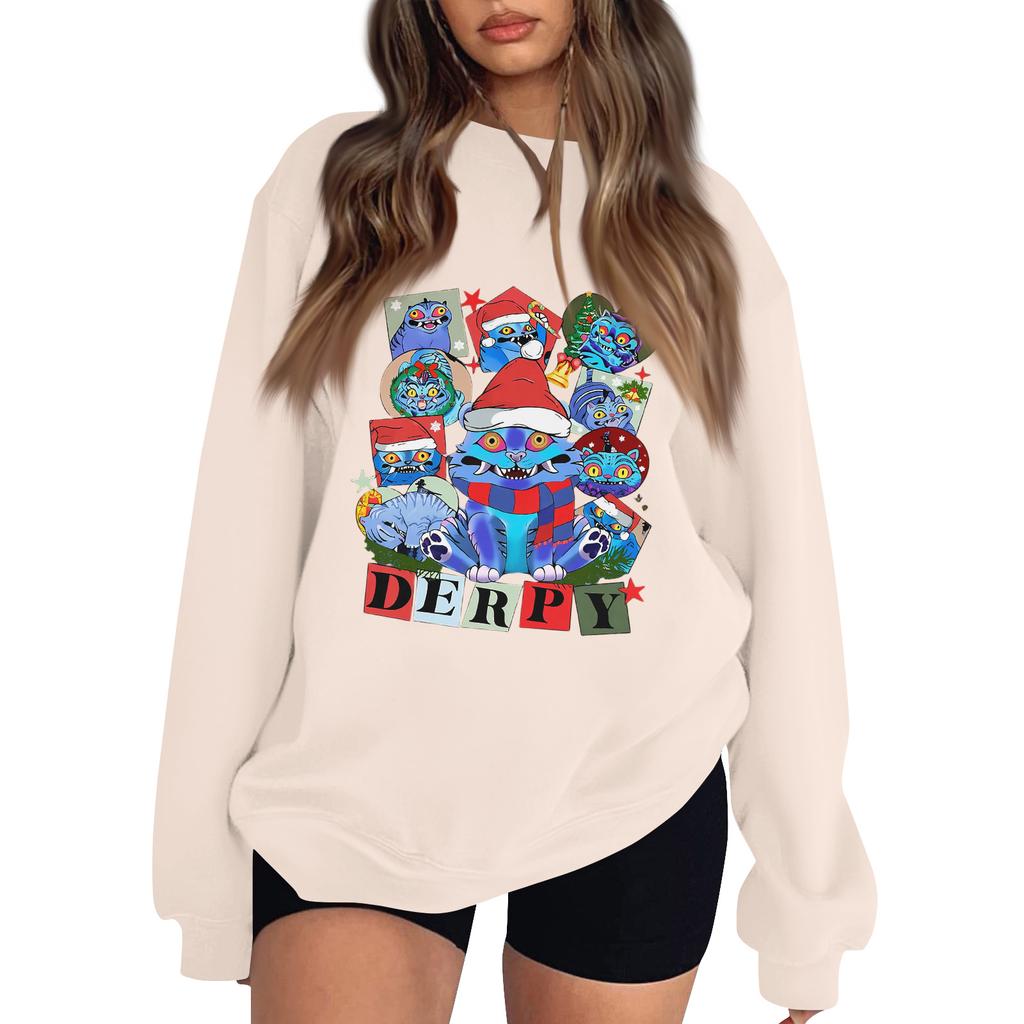 Women's Fashion Long-Sleeve Pullover Sweatshirt With Fun Movie-Themed Print