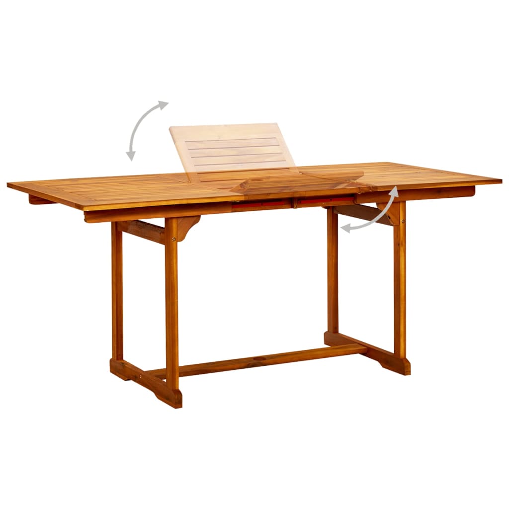 Vidaxl Garden Dining Table, (120-170)X80X75 Cm, Acacia Wood