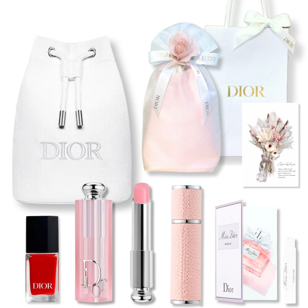 

Подарочная упаковка DIOR Addict Lip Glow 001 Pink Miss Dior Мини Белый Шнурок и Идеально в Подарок Возвращение День Рождения или День [Подарочный Набор, В Наличии] розовый