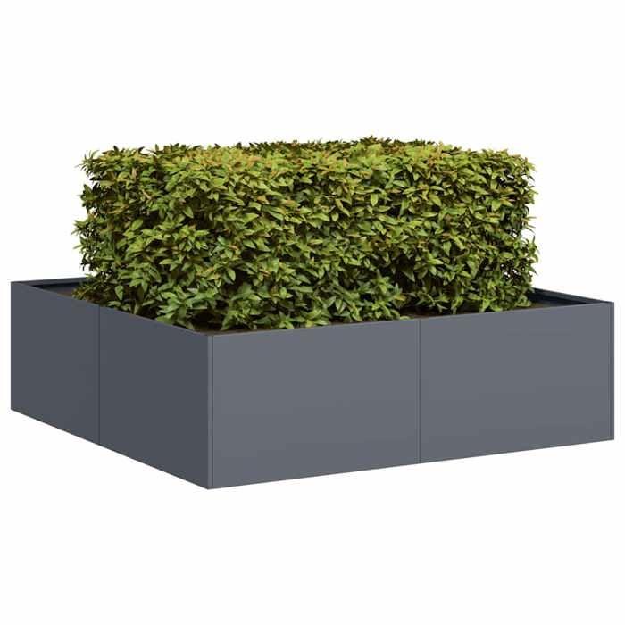 VidaXL Anthracite Planter 100x100x30 Cm Steel 860810