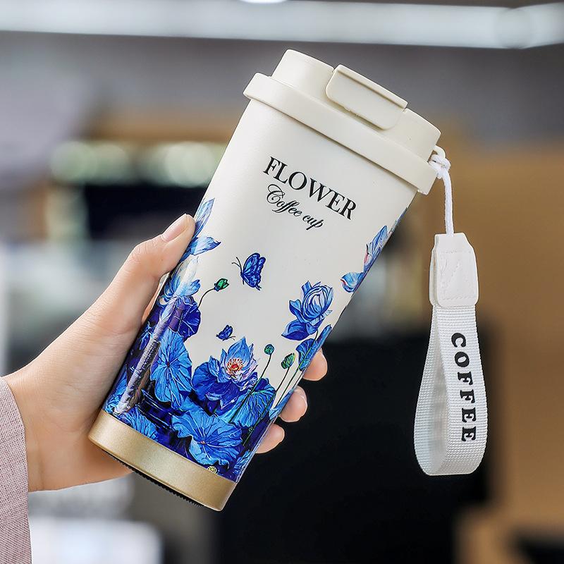 Cartoon Coffee Cup 316 Stainless Steel Thermos Cup High Value Portable Water Cup Car Accompanying Cup