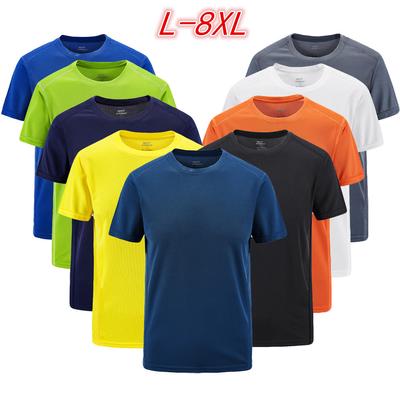 T-shirt casual da uomo taglie forti L-8XL Sport Top traspiranti ad asciugatura rapida