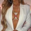 European and American Fashion Chest Necklace Exquisite Emerald Tassel Plate Lady Sexy Rhinestone Body Chains Chain