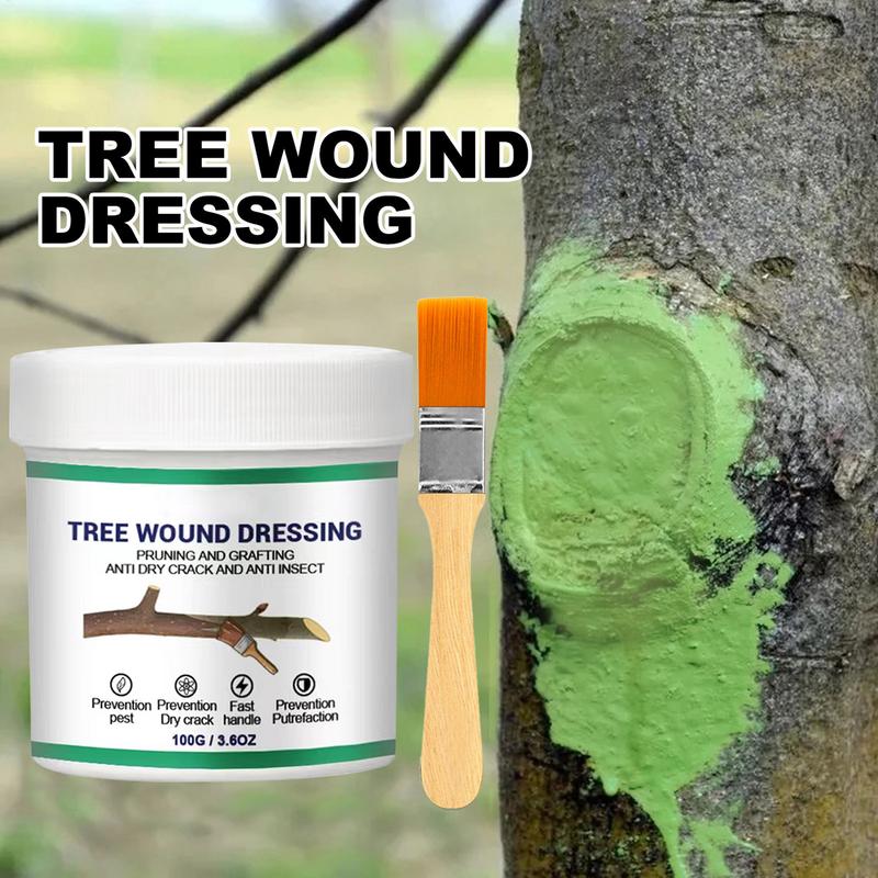 100g Tree Wound Bonsai Cut Paste Smear Agent Pruning Compound Sealer with Brush Dashu Wound Healing Agent Repair Tools