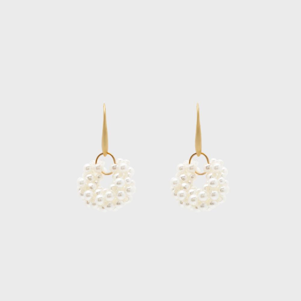 My Omelet Cream Pearlless Earrings