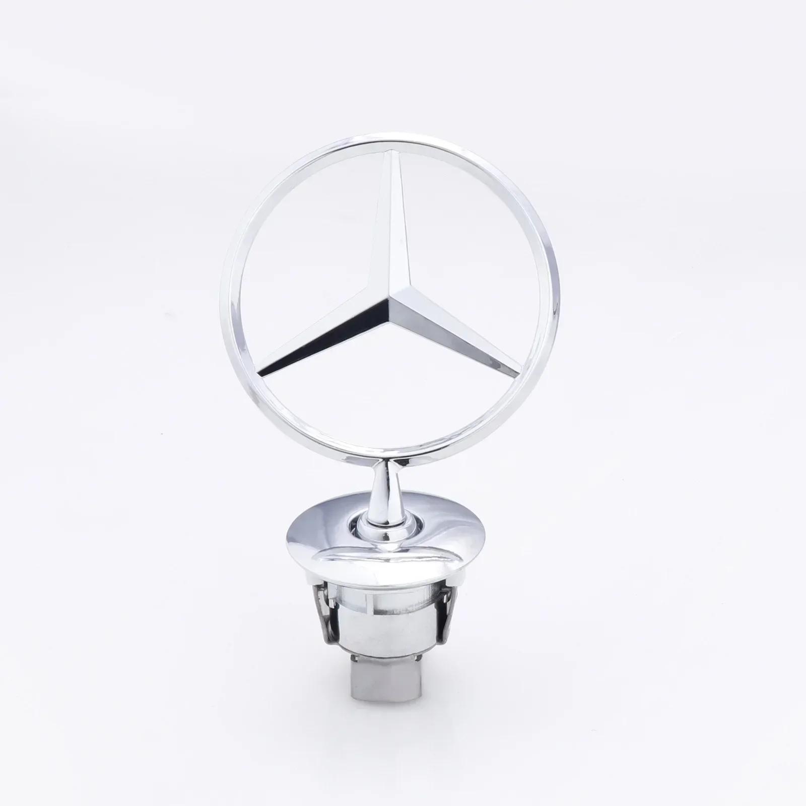 

New C200 E200 For Mercedes Benz 1Pcs Mercedes Benz Car Front Bonnet Logo Emblem Zinc Alloy Badge ForW204 W220 C180 C200 E260 E