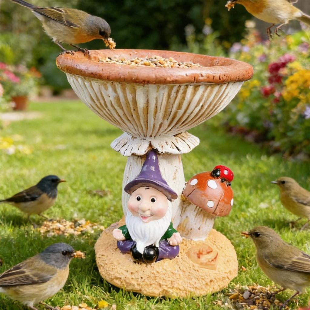 Whimsical Garden Sculpture Bird Feeder