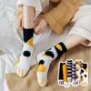Damskie zimowe ciepłe puszyste skarpetki urocze zwierzęce pazury kocia łapa odcisk stopy puszyste skarpetki damskie grube koralowe polarowe skarpetki do spania na podłodze