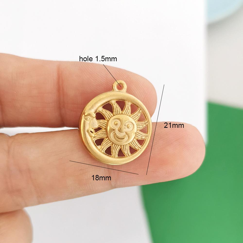 1 Piece Stainless Steel Pendant Charm Heart Rose Shell Star Sun Butterfly Bow Flower Red Gold Custom Necklace