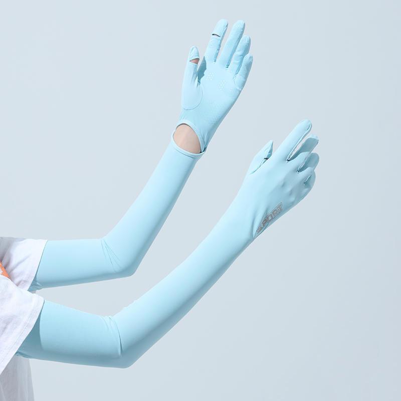 Women's Ice Silk Sun Protection Sleeves: Long, Breathable, Thin Style for Driving and Summer Wear.