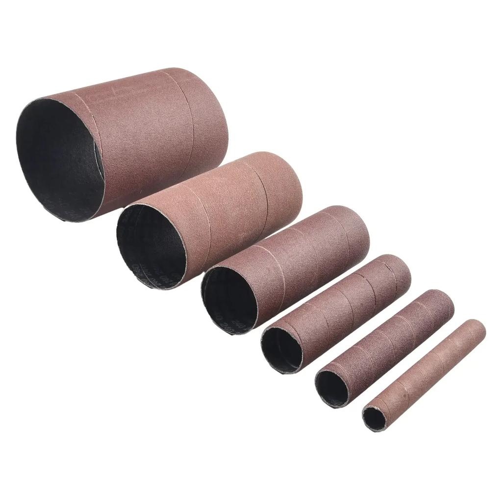 6Pcs Sandpaper 4.5'' Sanding Drum Sleeves Kit Sanding Paper Polishing Wheel 240 Grit 1/2''- 3'' For Plastic Wood Jade Polishing