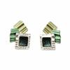Hot-selling irregular geometric square splicing enamel stud earrings square wrinkle design niche earrings