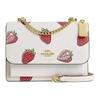 COACH Klare Coated Canvas With Leather Shoulder Bag Small Women's Gold & Chalk Multicolor CAL65-IMCAH