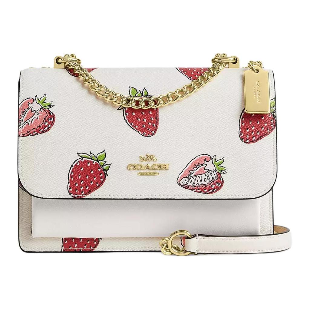 COACH Klare Coated Canvas With Leather Shoulder Bag Small Women's Gold & Chalk Multicolor CAL65-IMCAH