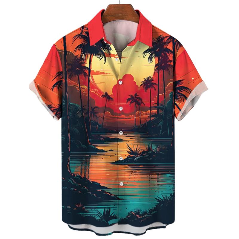 Chemise hawaïenne d'été à manches courtes pour homme, style Y2K, chemise décontractée pour homme, vêtements de mode urbaine pour homme