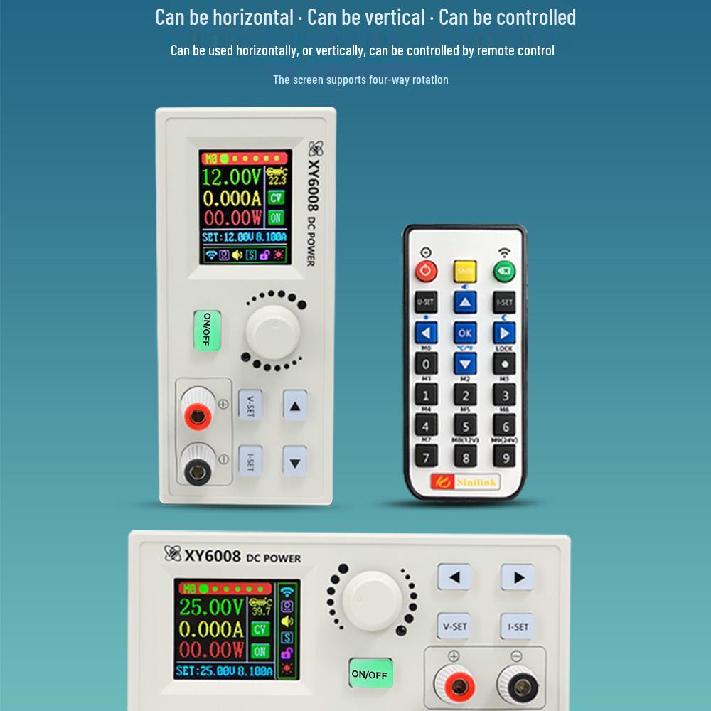 Xinyi XY6008 CNC Adjustable 60V 8A DC Power Supply Module: Regulated Voltage & Current Control, 480W Step-Down Functionality.