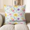 Home Decor Colorful Floral Watercolor Pattern Pillow Cover Pattern Cushion Cover Suitable For Sofa Bedroom Car Pillow Cover