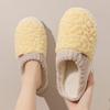 Cotton slippers autumn and winter thick bottom comfortable simple color matching plush indoor home warm couple shoes