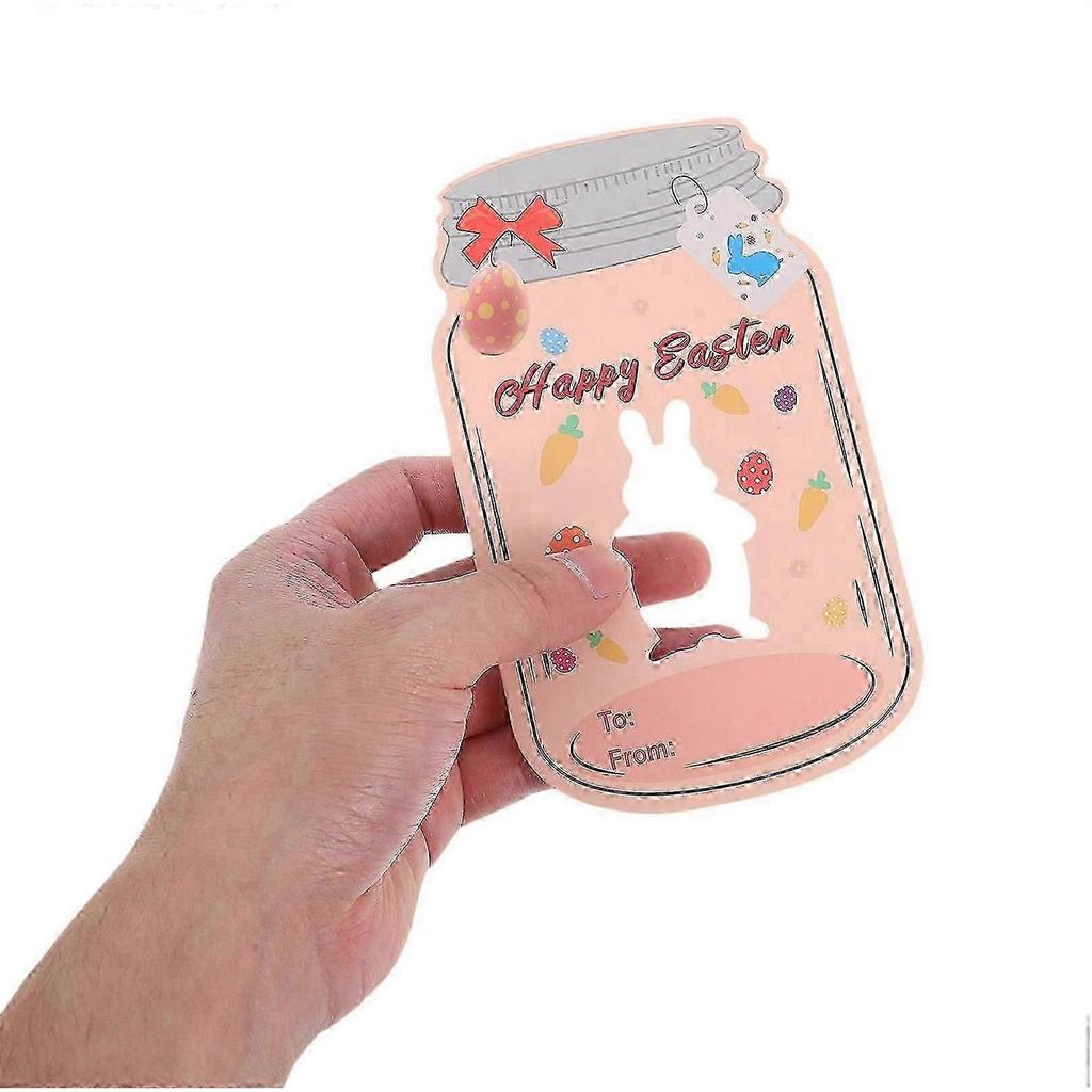 2026 Best!! Mason Jar Shaped Paper Craft Card For Easter Celebrations And Spring Classroom Activities .00X8.00X0.05CM 24 Sets