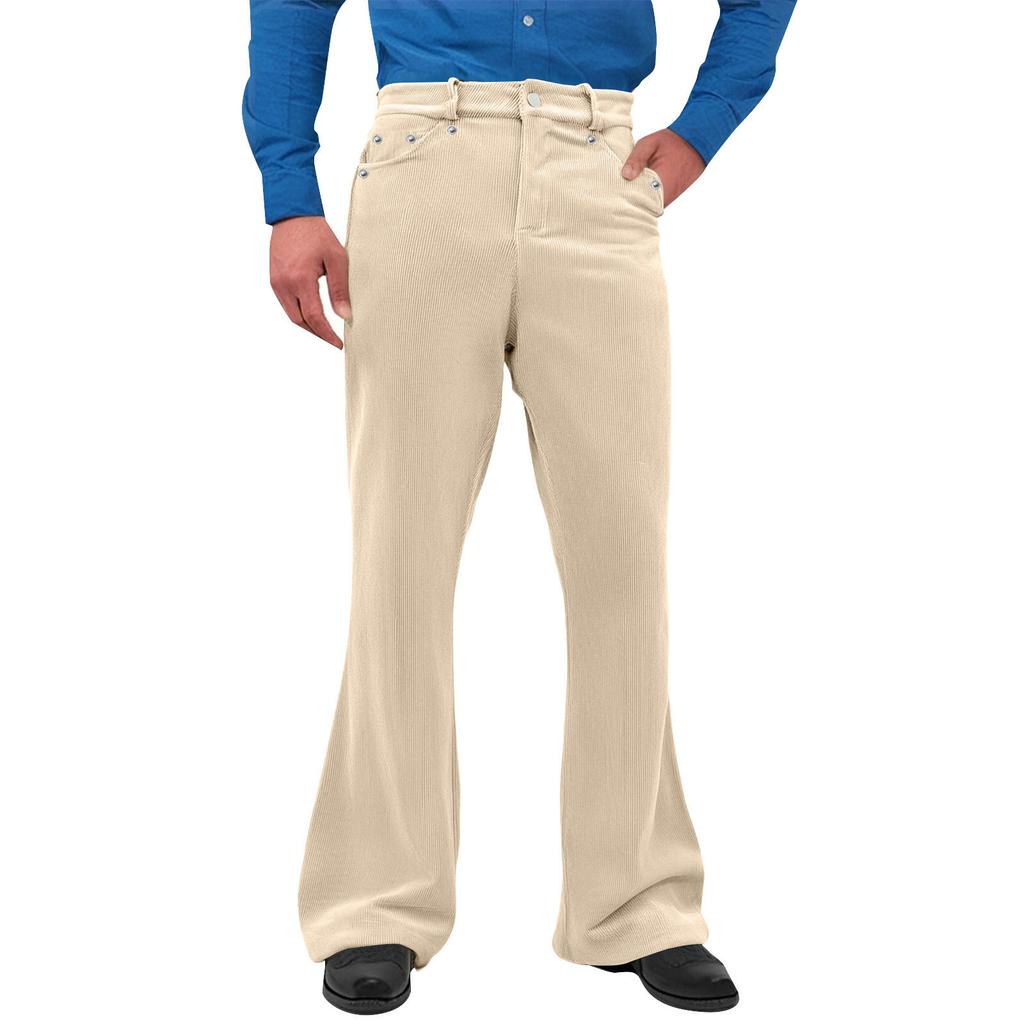Men'S Casual Fashion Retro Flared Pants Long Pants