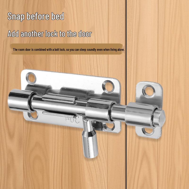 Stainless Steel 304 Pet Cage Two-Way Door Lock Pin with Anti-theft Padlock and Main Door Cow Lock Plate