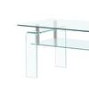 Clear Tempered Glass Coffee Table Living Room Tea Table with Glass Leg