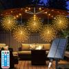 180-450LEDs Solar Star Burst Ball Lights, Remote Control 8 Modes Adjustable Hanging Copper Wire Firework Lights, for Yard Light