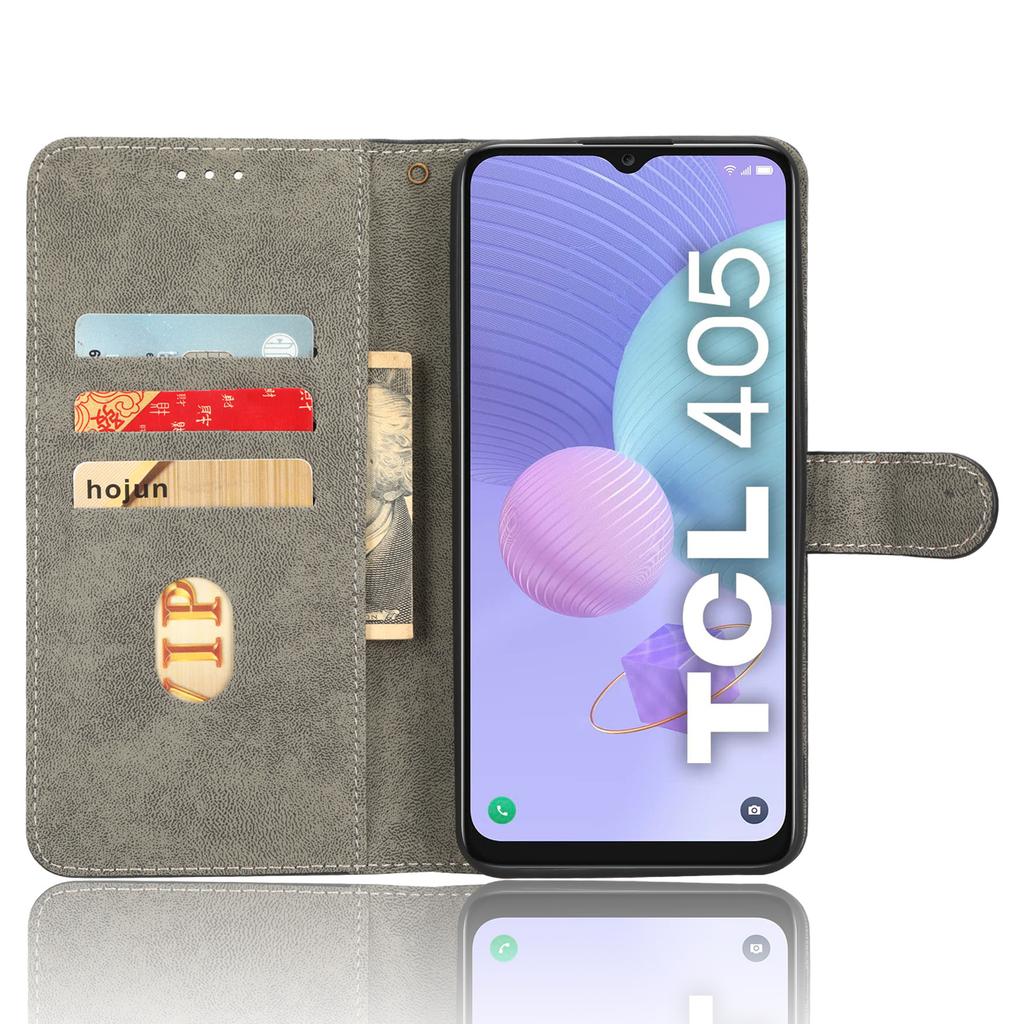 Für TCL 405 T506D/406/408 Telefon Lederhülle RFID-Blockierung Ständer Brieftasche Handyhülle
