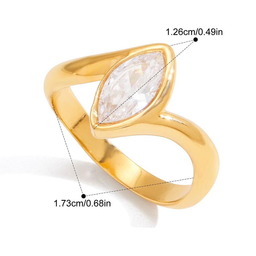 Yori New Delicate Shiny CNC Cubic Zirconia Ring High Quality 18K Gold PVD Plated Stainless Steel Finger Jewelry Gift