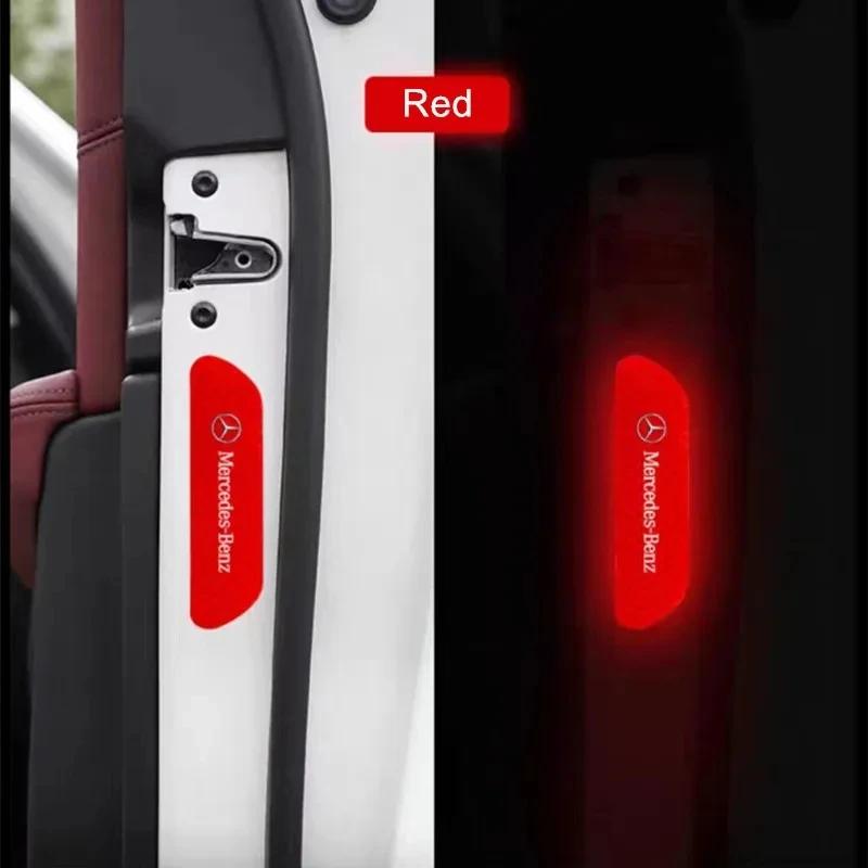 2025 Caldo 4 Pezzi Adesivo Riflettente per Portiera Auto Riflettore di Avvertimento Adesivo Decalcomania Styling Auto per Mercedes benz Classe A B C E G CLA GLK