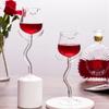 180ml Red Wine Goblet Cocktail Cup Clear Glasses Rose Shape Wine Glass with Clear Leaves Cocktail Glass Stemware for Lover Gifts