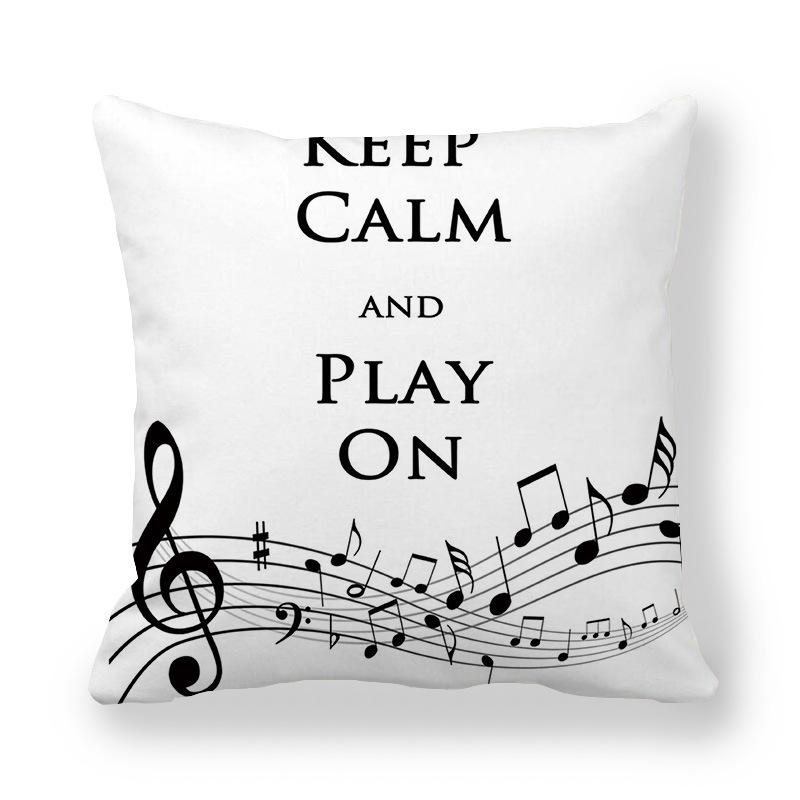Guitar Butterfly Decorative Pillowcase Home Music Decoration Bedroom Living Room Sofa Pillowcase Music Note Cushion Cover
