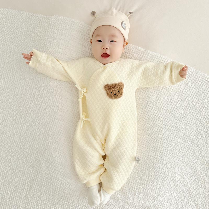 Baby Cotton-Padded Romper: Warm, Thin Cotton Crawling Suit for Boys & Girls - Perfect for Spring, Autumn, and Winter