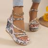 Large-size Platform Wedge Slip-on Sandals, New Style Mid-heeled Shoes