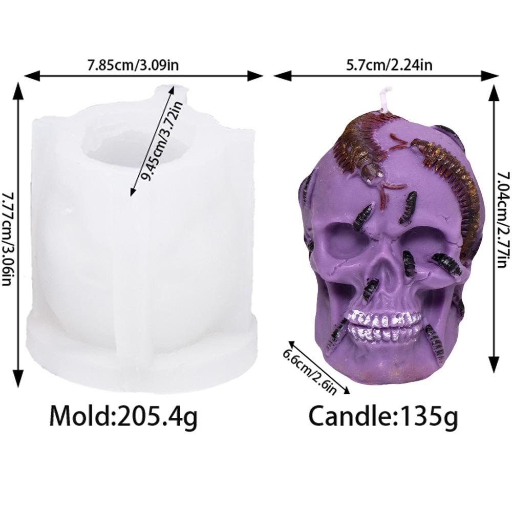Halloween Hat Skull Candle Silicone Mold DIY Spider Snake Skeleton Gypsum Resin Casting Mold Halloween Decoration