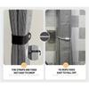 Gray Foldable High-Temperature Resistant Polyester Bathroom Partition Curtain with Hole Hook - Wave Style, Machine Washable,Bathroom Decor
