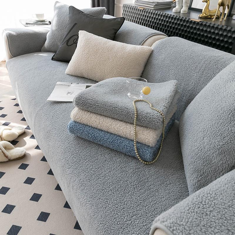 

Simple Nordic Cashmere Sofa Cushion Winter Plush Non-Slip Winter Cushion Universal Saddle Cover Cover Cover Cloth 70*70cm