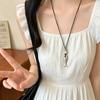2026 Trendy Metal Fish Pendant Long Chain Leather Cord Necklace For Women Men Summer Fashion Personalized Charm Neck Jewelry