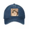 Cute Cat Face With Abstract Festival Bursts Washed Baseball Cap Outdoor For Womens Unisex FeUnisex