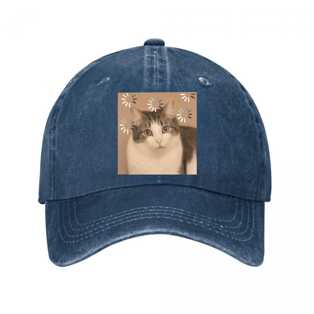 Cute Cat Face With Abstract Festival Bursts Washed Baseball Cap Outdoor For Womens Unisex FeUnisex