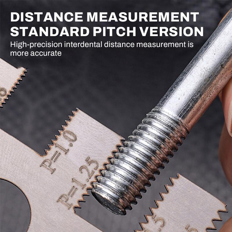 304 Stainless Steel Screw Measuring Gauge Set Precision Thread Pitch & Bolt Size Caliper Tool | M12 Diameter Ruler | Ideal Fat