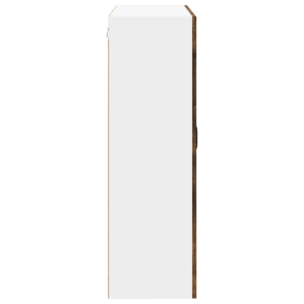 Wall Mounted Glass Cabinet LUCCA Smoked Oak 80 X 31 X 100 Cm