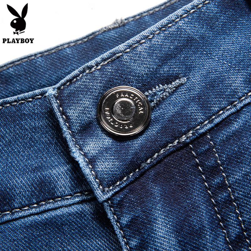 Playboy Men's Loose Fit Denim Shorts